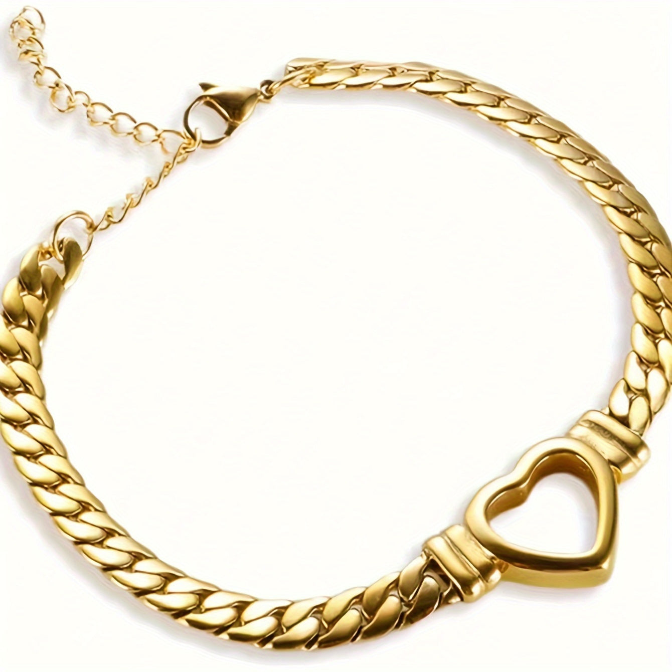 2pcs Golden Plated Pendant Necklace - Exquisite Stainless Steel Jewelry with Luxurious Golden Finish, Thick Chain, Love Design Pendant in Elegant French Style, Perfect for Ladies Daily Commute, Holiday Party Wear, and Gift Gi
